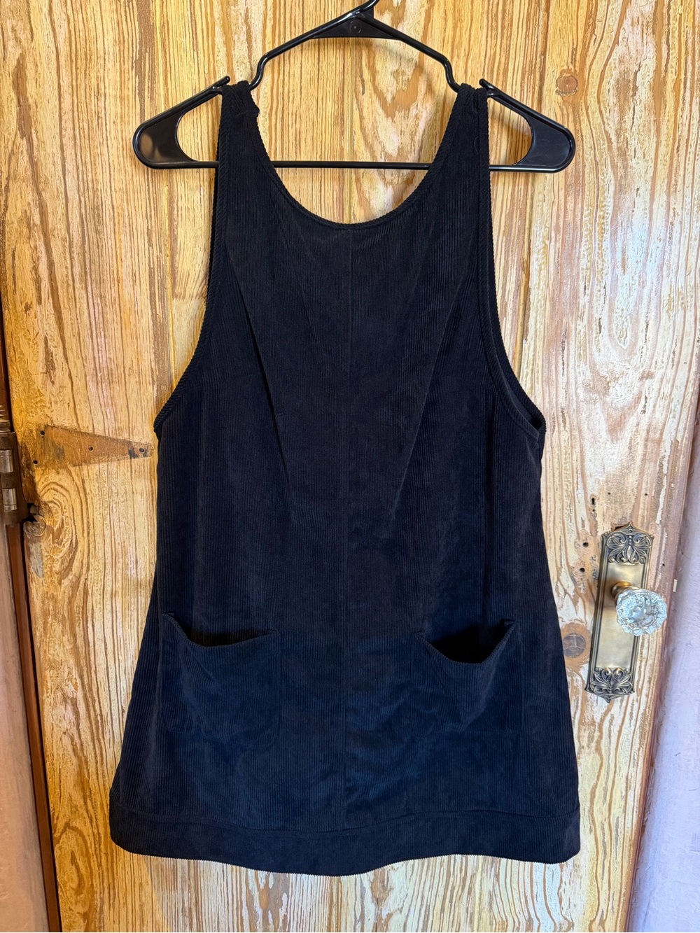 Women’s Black Corduroy Pocket Tank Top Dress